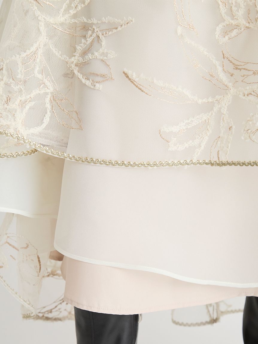 ブラッシュドエンブロイダリースカート(SKIRT（スカート