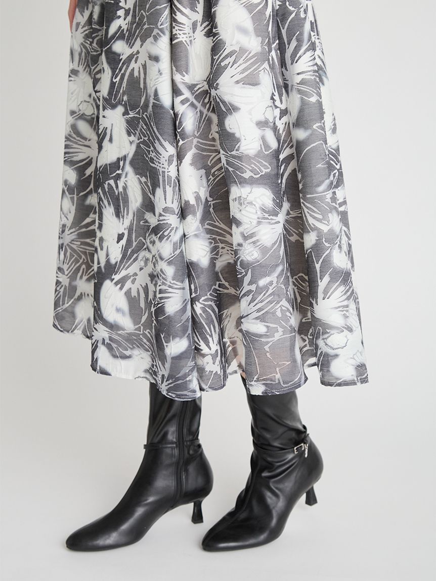 ベルト付きフラワープリントスカート(SKIRT（スカート