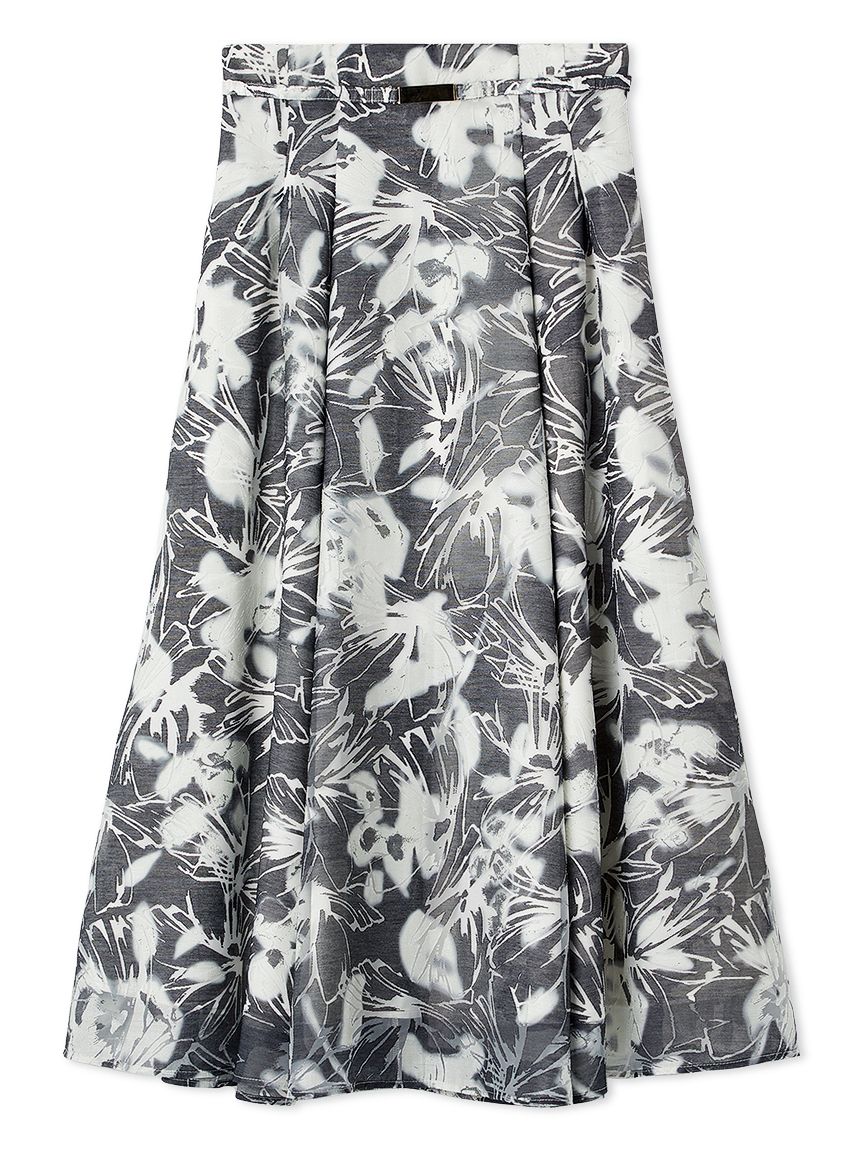 ベルト付きフラワープリントスカート(SKIRT（スカート