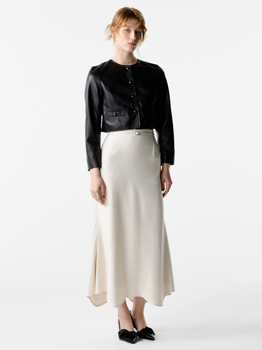 ベルト付きサテンナロースカート(SKIRT（スカート）)｜CELFORD（セル