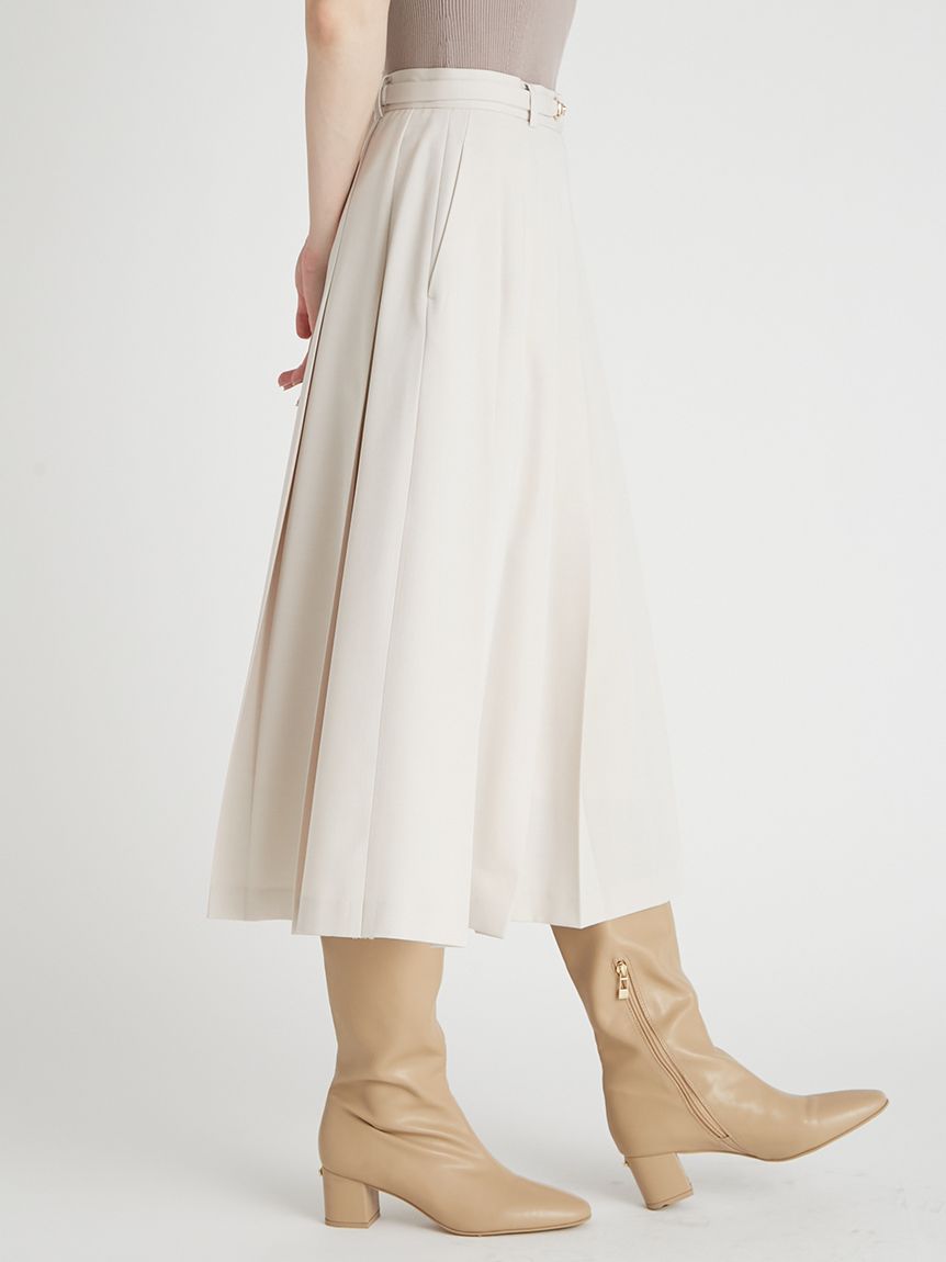 CPG プリーツスカート ホワイト ベルト付きプリーツスカート(SKIRT（スカート）)｜CELFORD（セル