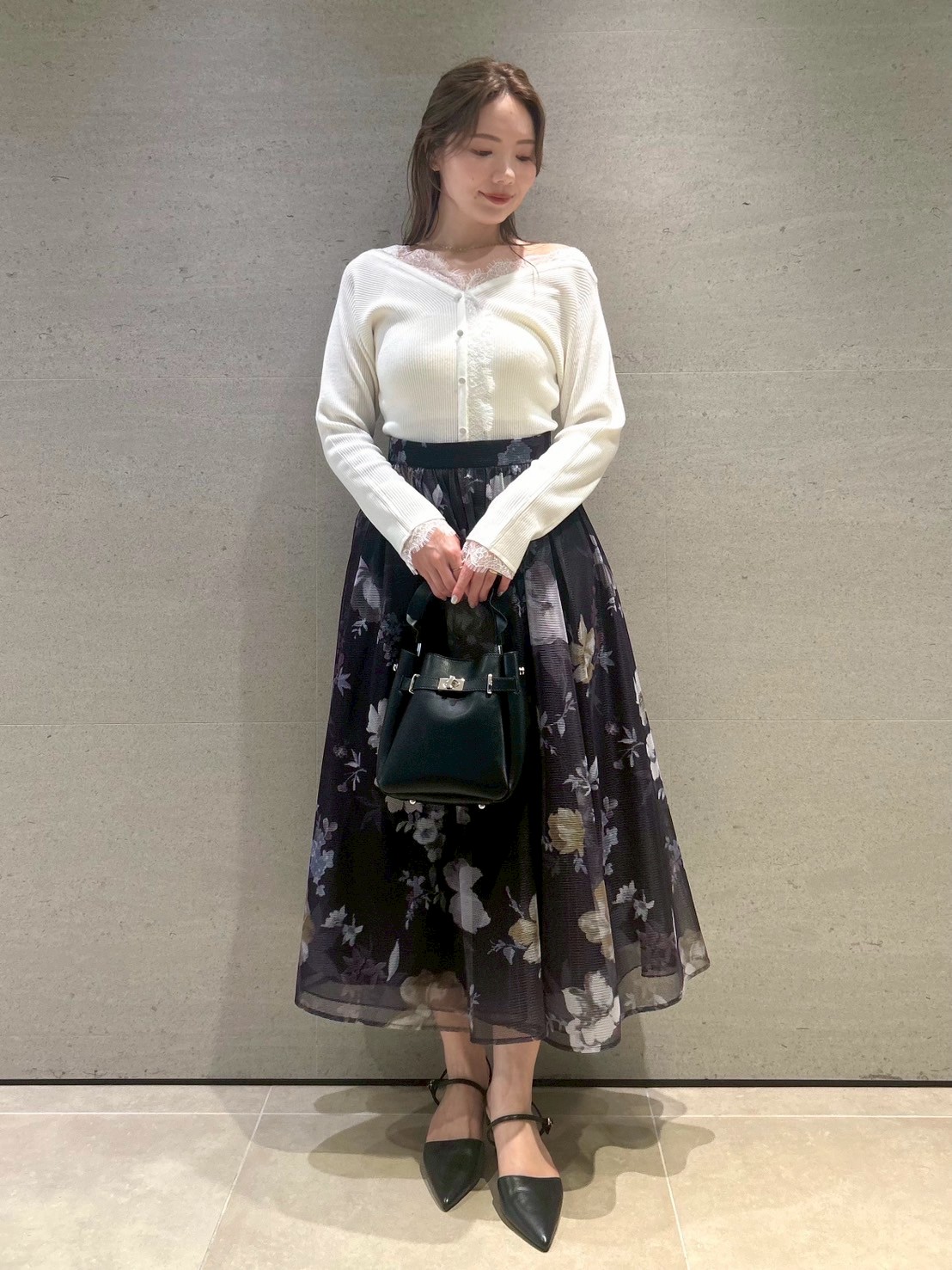 フラワープリントボリュームスカート(SKIRT（スカート