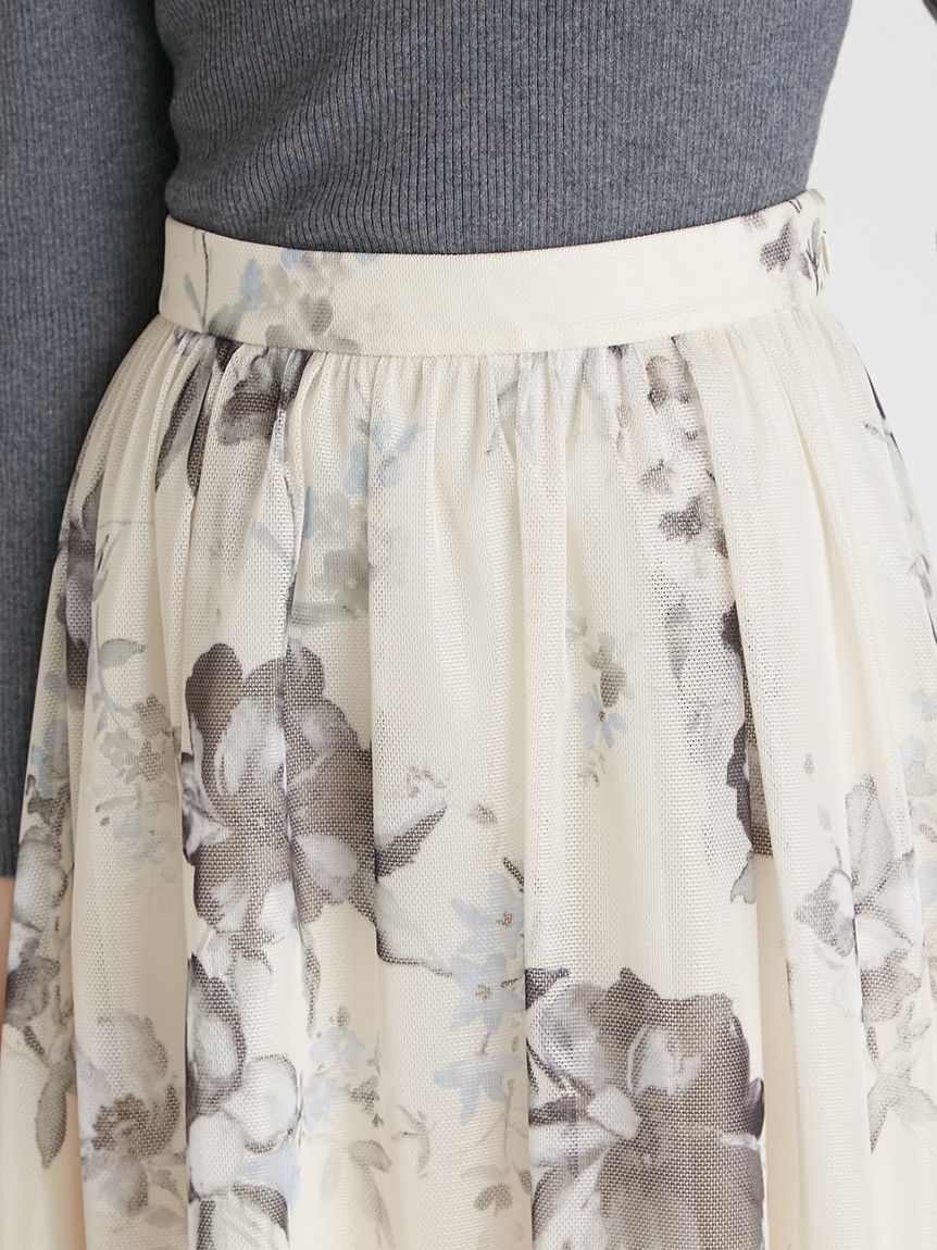 フラワープリントボリュームスカート(SKIRT（スカート