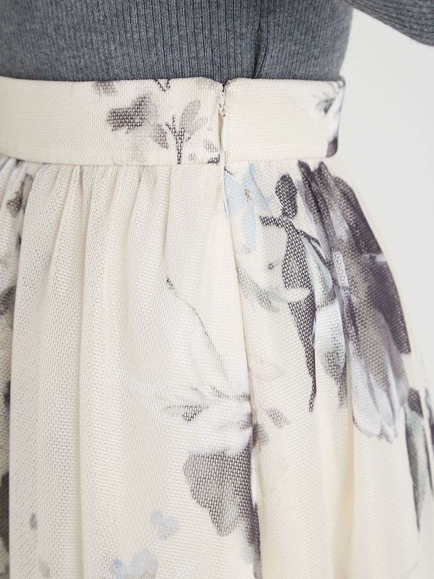 CELFORD モノトーン花柄ボリュームスカート フラワープリントボリュームスカート(SKIRT（スカート