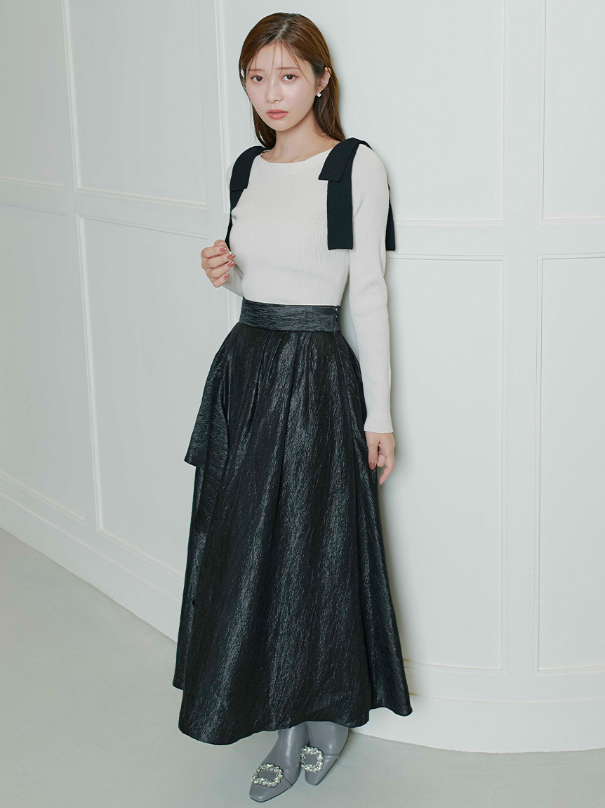 ウォッシャブル】シャイニーアシンメトリースカート(SKIRT（スカート