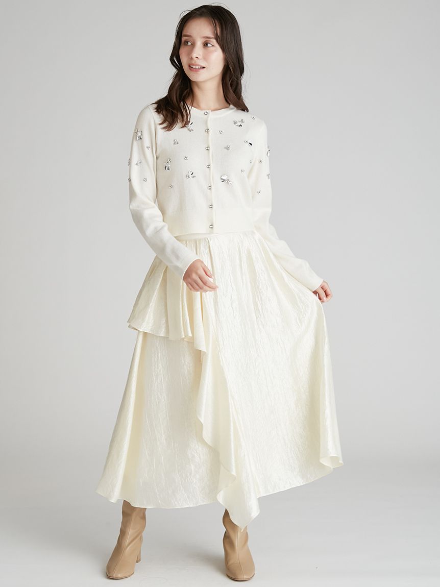 ウォッシャブル】シャイニーアシンメトリースカート(SKIRT（スカート