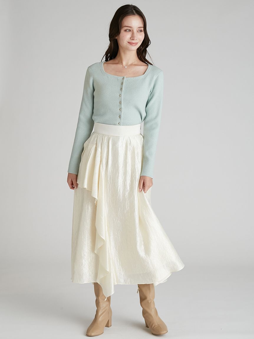 ウォッシャブル】シャイニーアシンメトリースカート(SKIRT（スカート