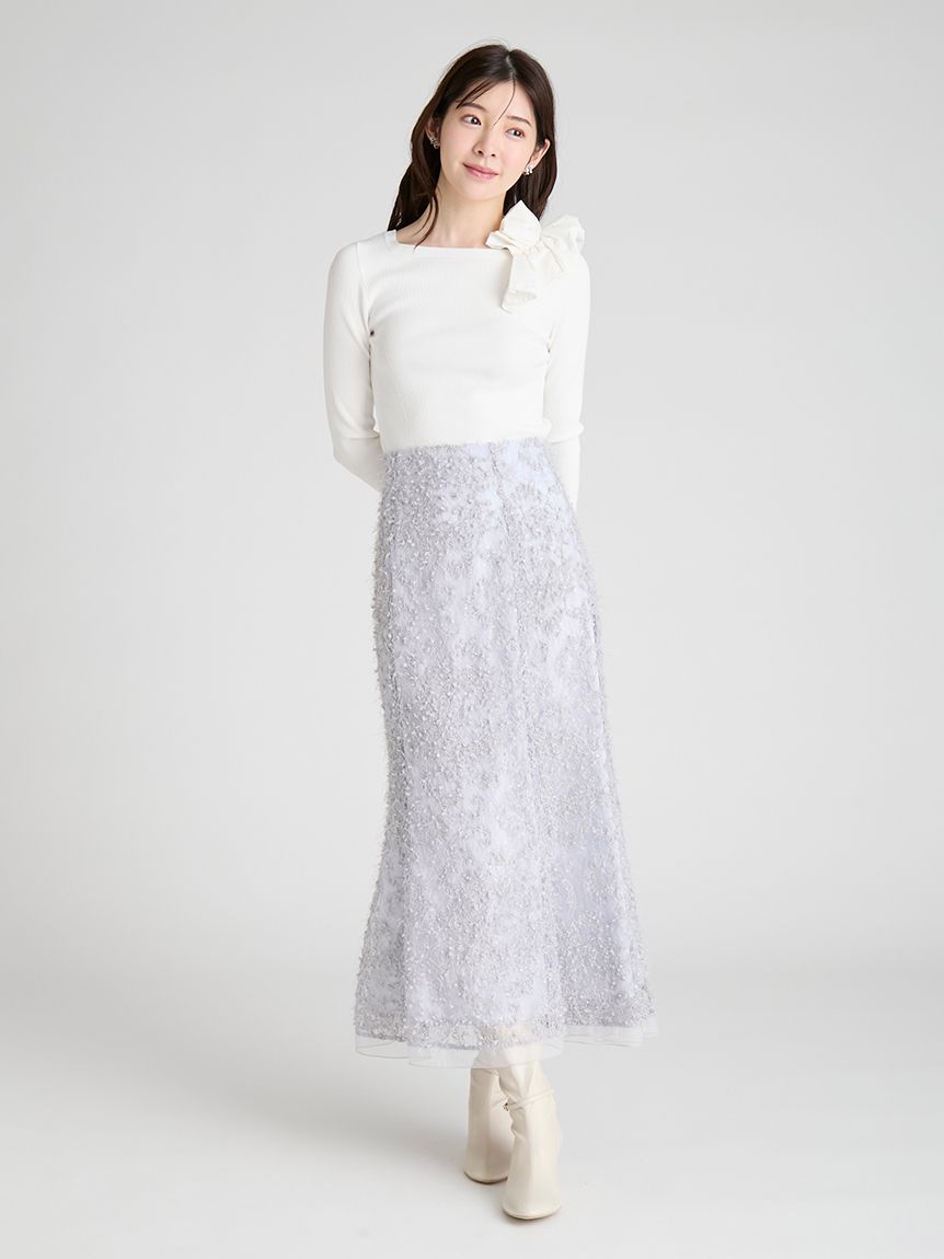 スパンコールレース刺繍スカート(SKIRT（スカート）)｜CELFORD（セル