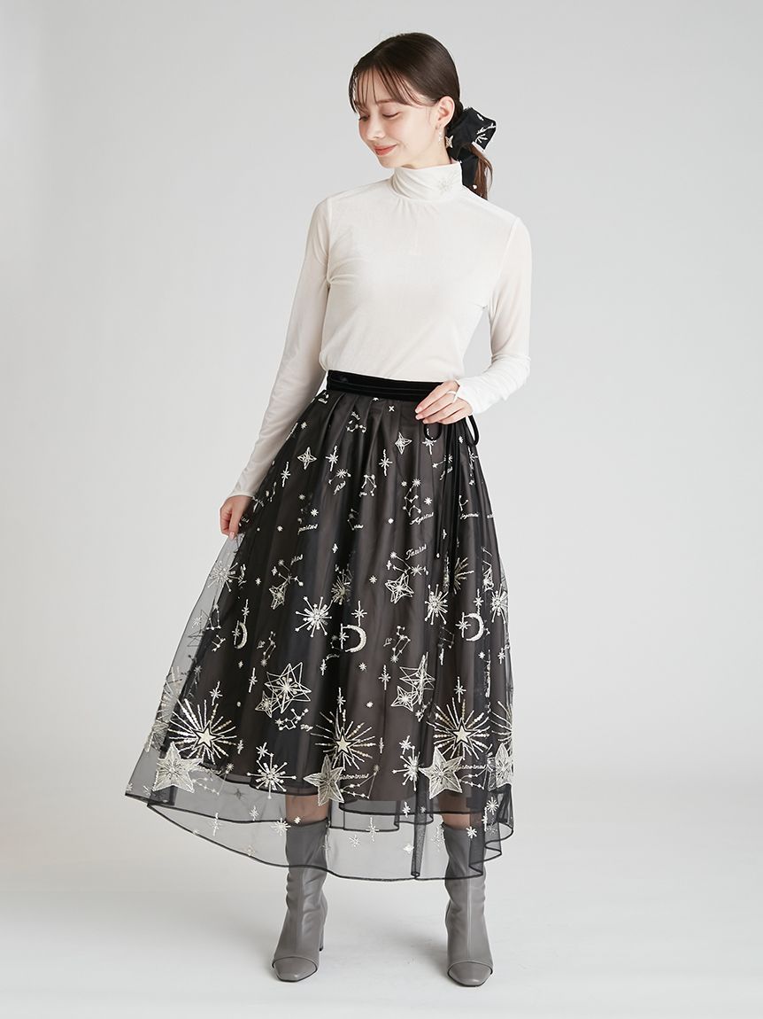 YUMI KATSURA for CELFORD】コラボスターリーチュールスカート(ロング