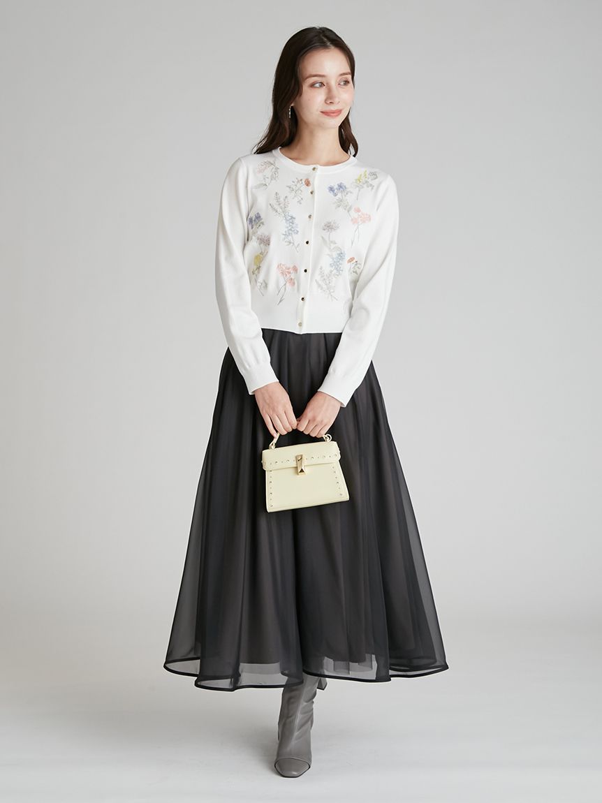 新品未使用タグ付　セルフォード　シアースカート Sサイズ セルフォード CELFORD シアーフレアスカート （LPNK） - ファッション