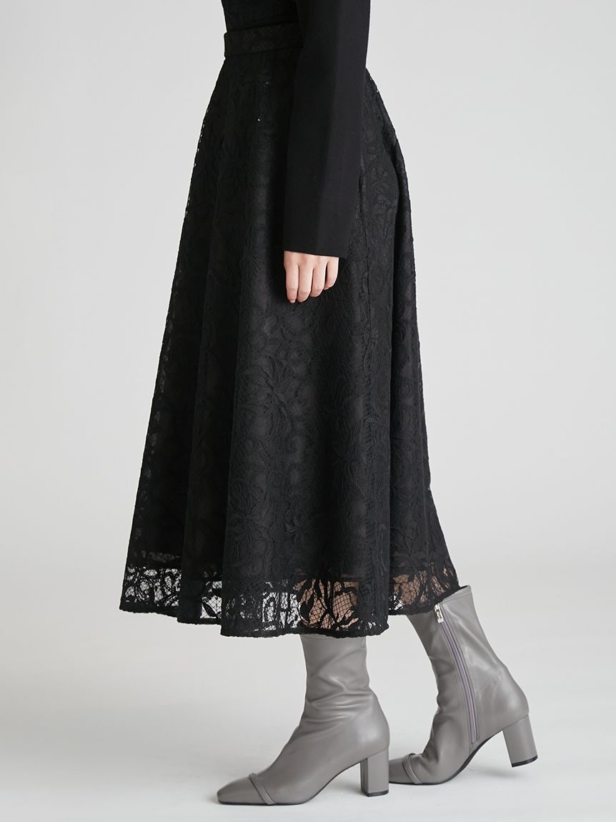 セットアップ対応】チュール刺繍フレアスカート(SKIRT（スカート