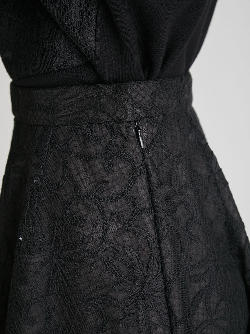 セットアップ対応】チュール刺繍フレアスカート(SKIRT（スカート