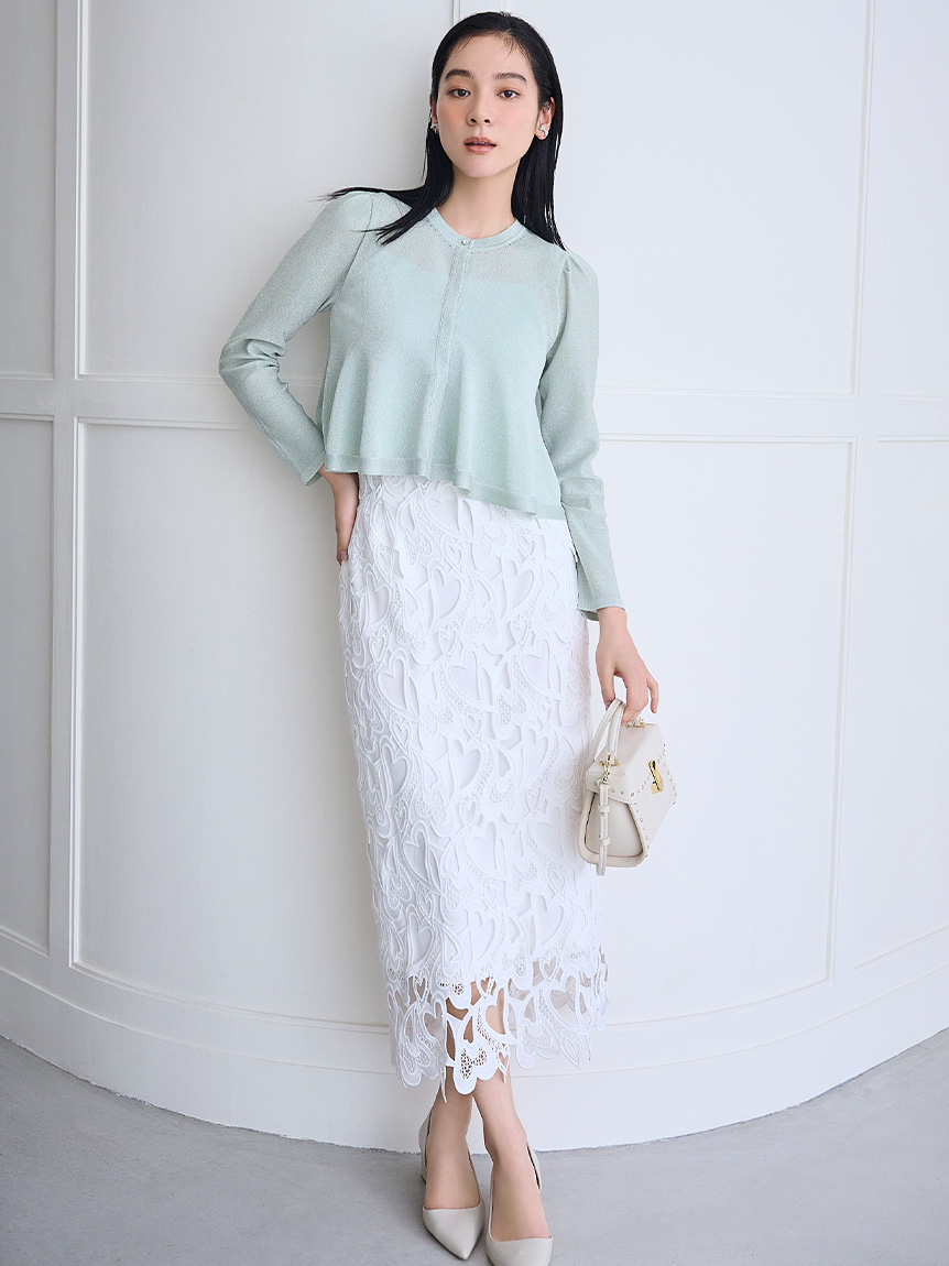 WEB限定サイズ】ハートレースタイトスカート(SKIRT（スカート