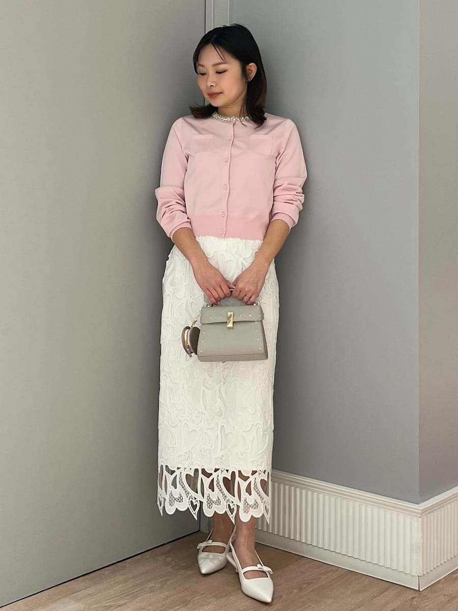 CELFORD ホワイト レーススカート　タイト WEB限定サイズ】ハートレースタイトスカート(SKIRT（スカート