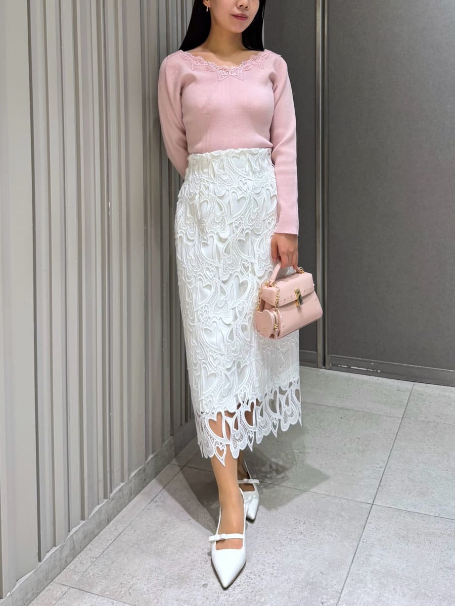 WEB限定サイズ】ハートレースタイトスカート(SKIRT（スカート