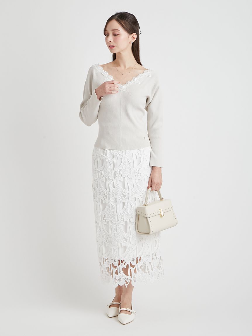 WEB限定サイズ】ハートレースタイトスカート(SKIRT（スカート