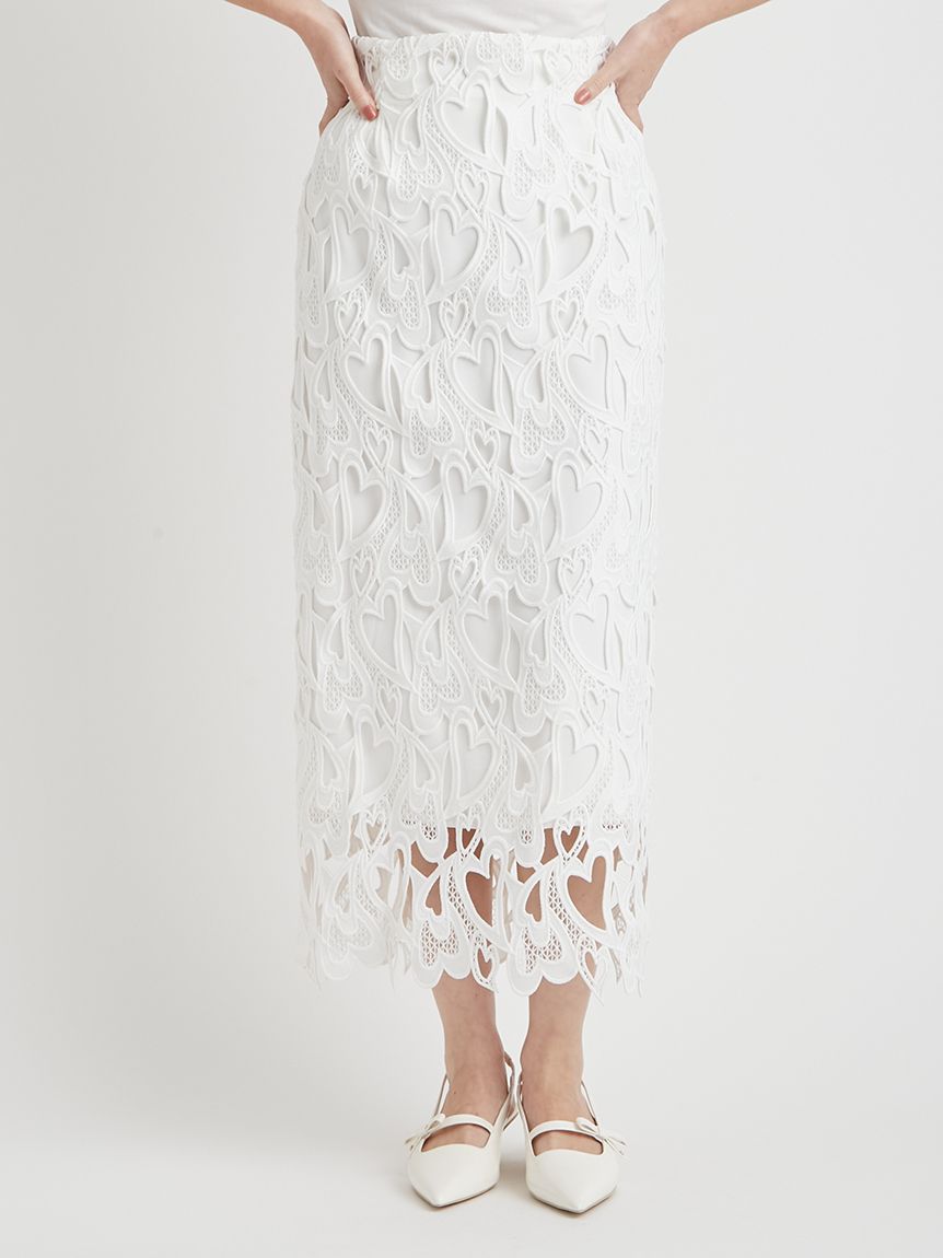 WEB限定サイズ】ハートレースタイトスカート(SKIRT（スカート