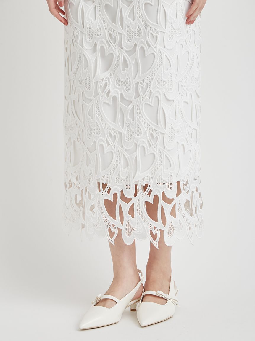 WEB限定サイズ】ハートレースタイトスカート(SKIRT（スカート