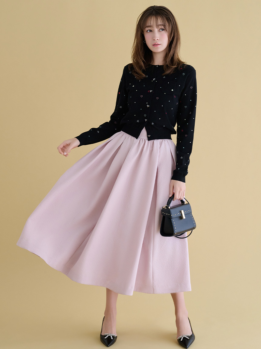 洗える】ジャガードタックフレアスカート(SKIRT（スカート）)｜CELFORD