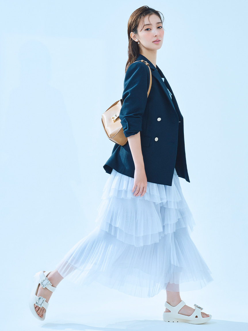 洗える】ランダムチュールプリーツスカート(SKIRT（スカート