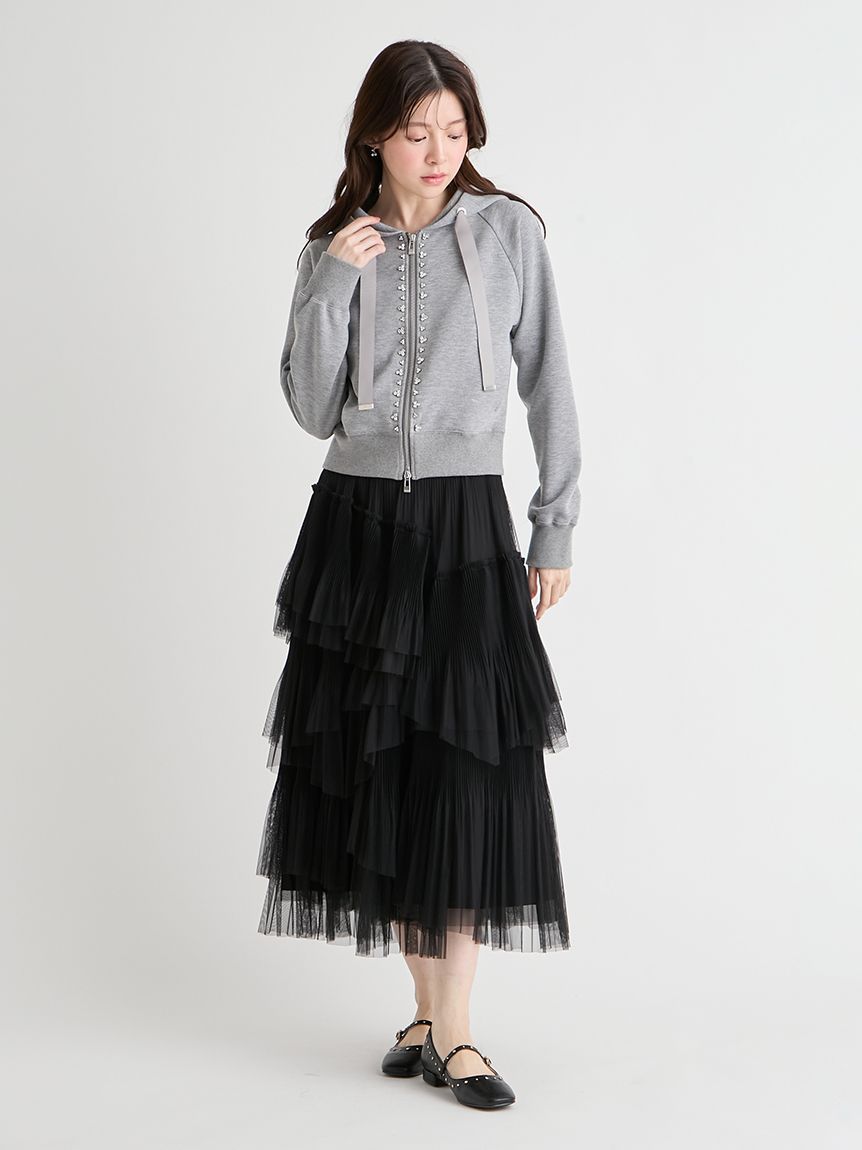 洗える】ランダムチュールプリーツスカート(SKIRT（スカート