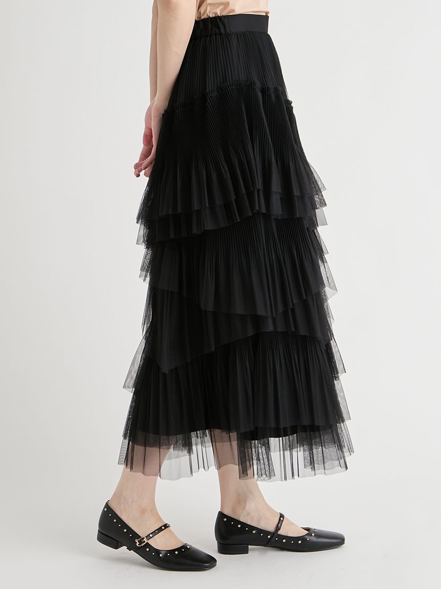 洗える】ランダムチュールプリーツスカート(SKIRT（スカート