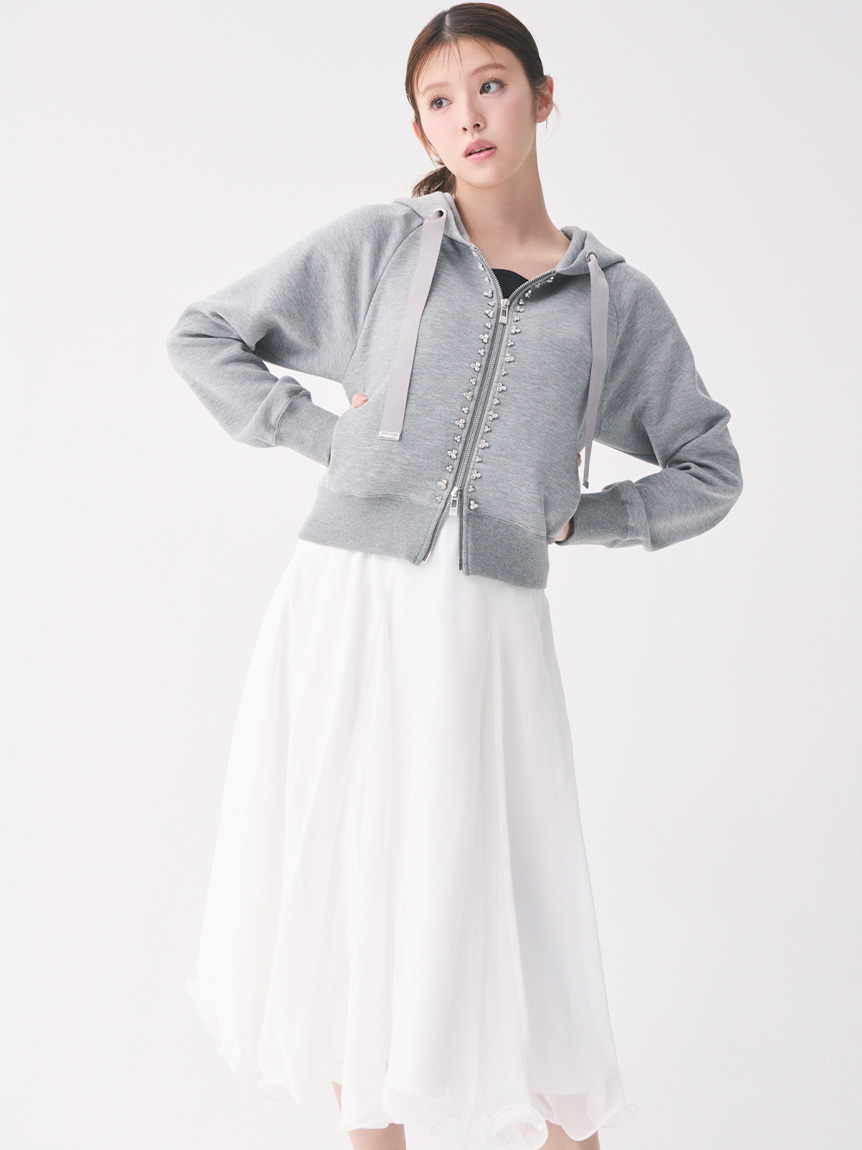 ☆アムハーストです☆セルフォード ジャガードコンビニット&amp;スカート リボンジャガードタックフレアスカート(SKIRT（スカート）)｜CELFORD