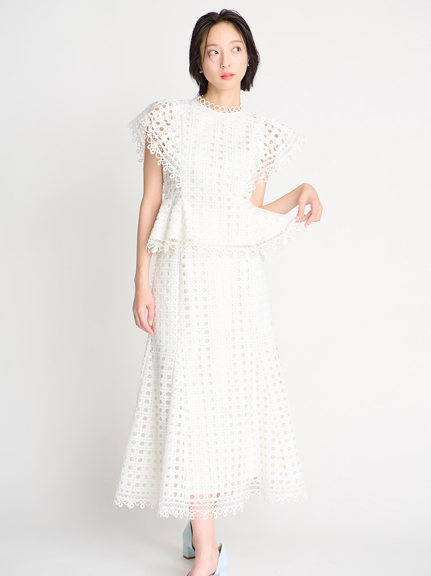 セットアップ対応】ジオメトリックパターンレーススカート(SKIRT