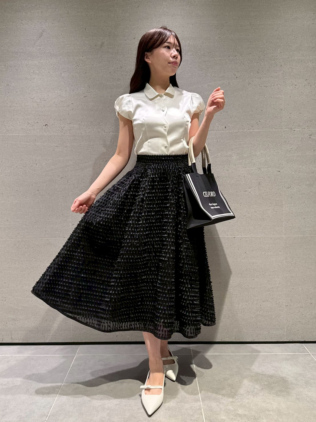 リボンジャガードタックフレアスカート(SKIRT（スカート）)｜CELFORD