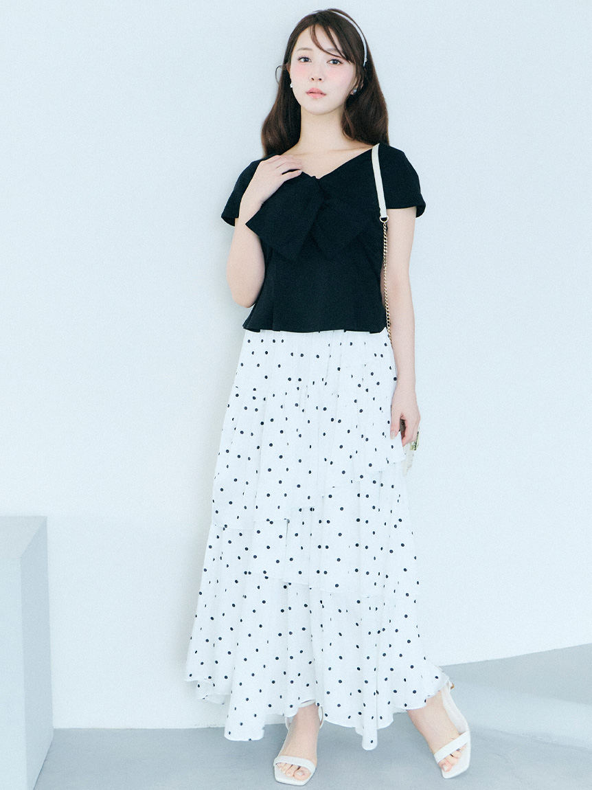 洗える】【クイックドライ】ランダムティアードスカート(SKIRT