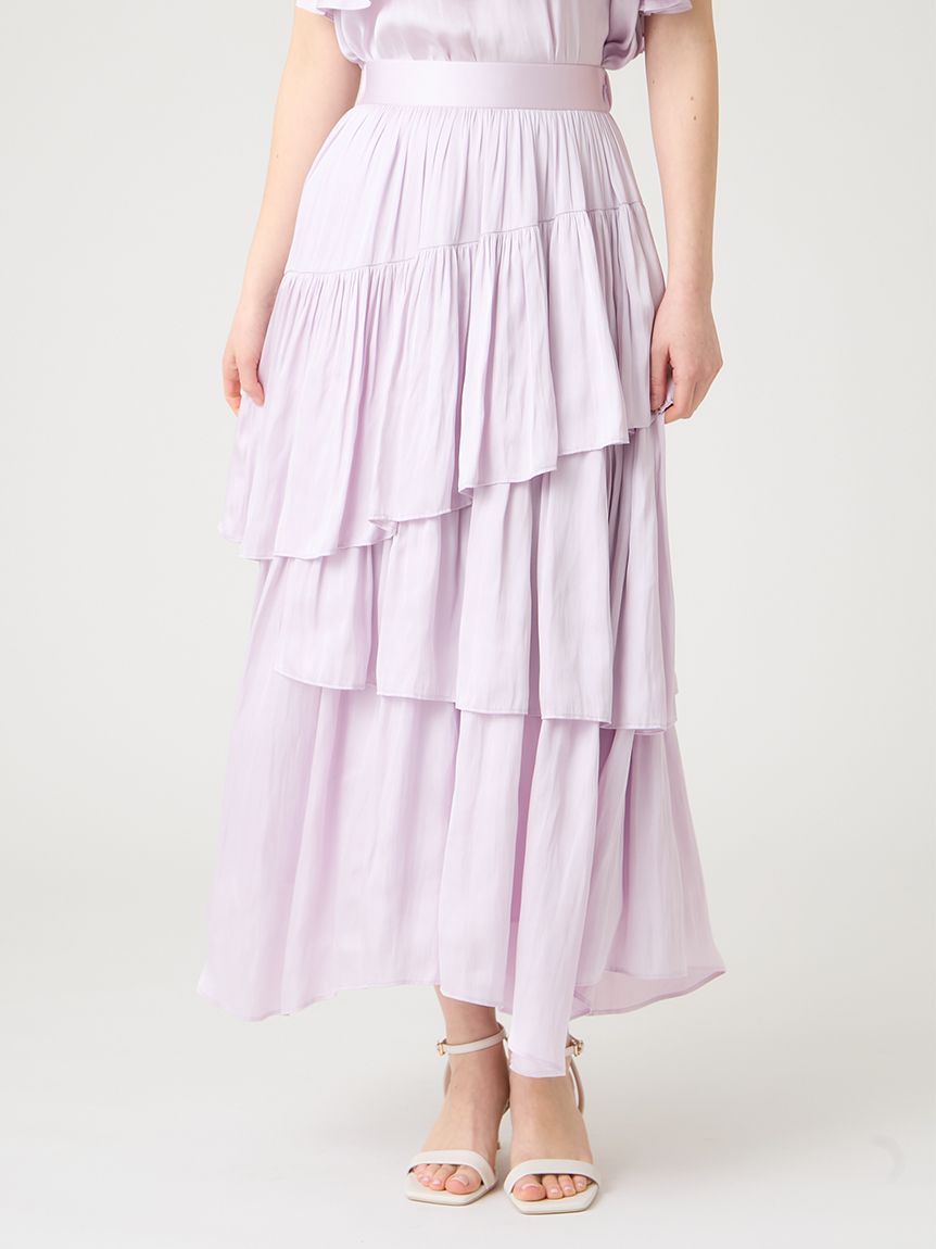 洗える】【クイックドライ】ランダムティアードスカート(SKIRT