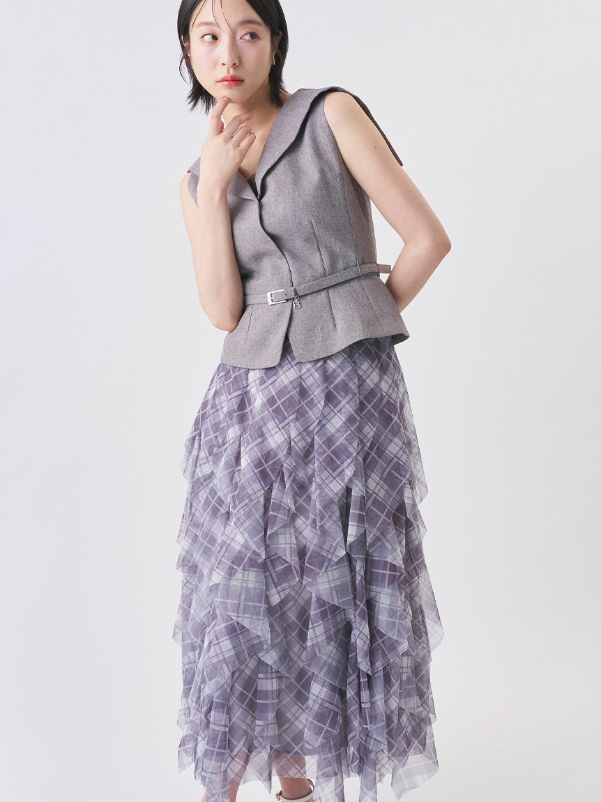 洗える】チュールラッフルスカート(SKIRT（スカート）)｜CELFORD（セル