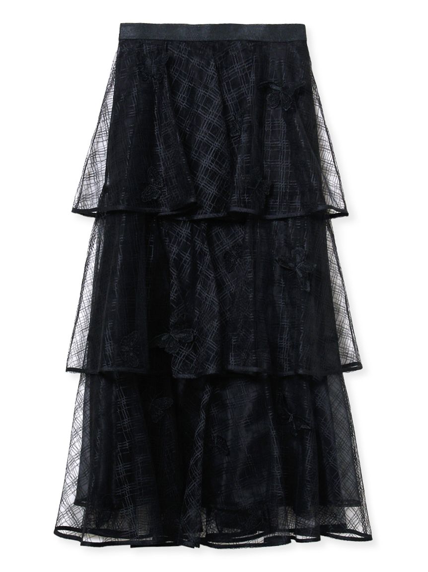 HANAE MORI×CELFORDコラボ】バタフライモチーフティアードスカート