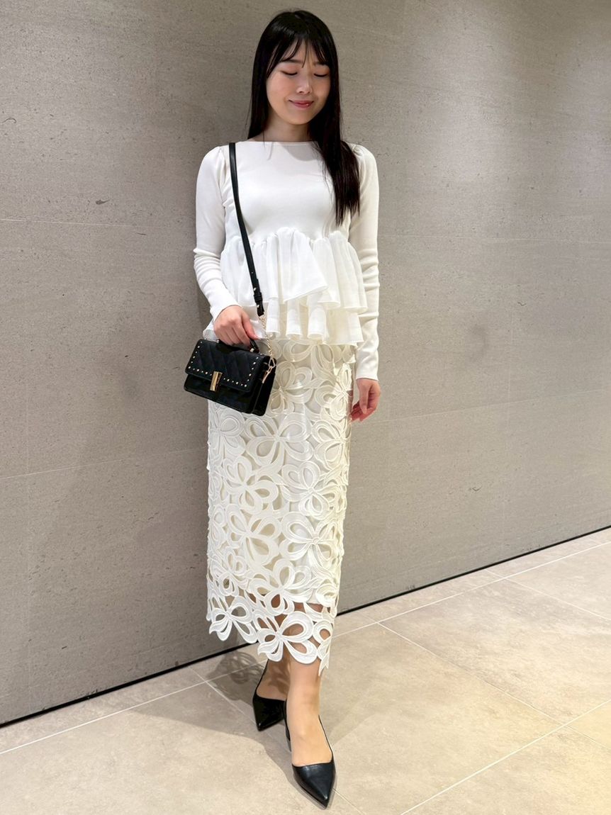 WEB限定34サイズ展開】リボンレーススカート(SKIRT（スカート