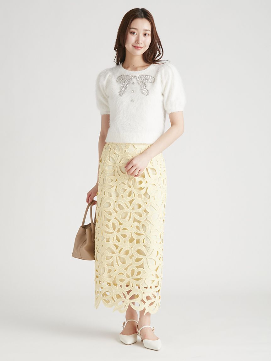 WEB限定34サイズ展開】リボンレーススカート(SKIRT（スカート
