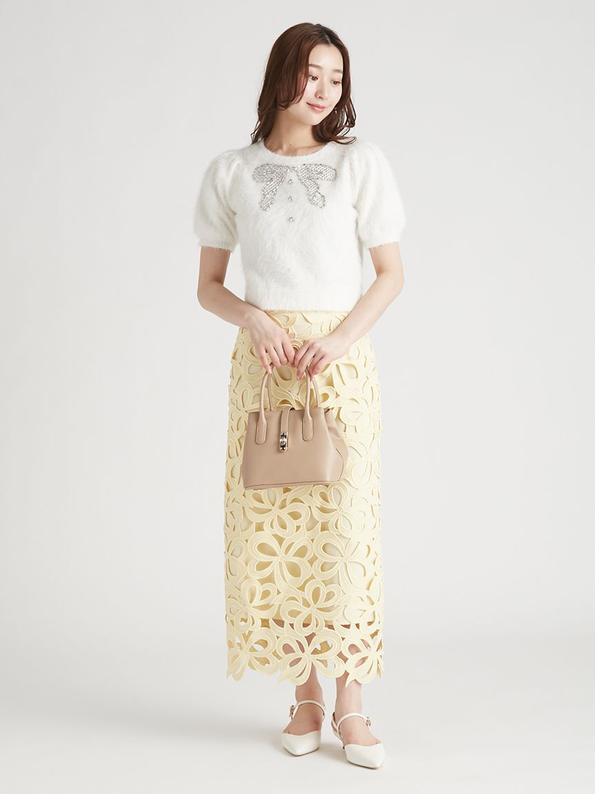 WEB限定34サイズ展開】リボンレーススカート(SKIRT（スカート