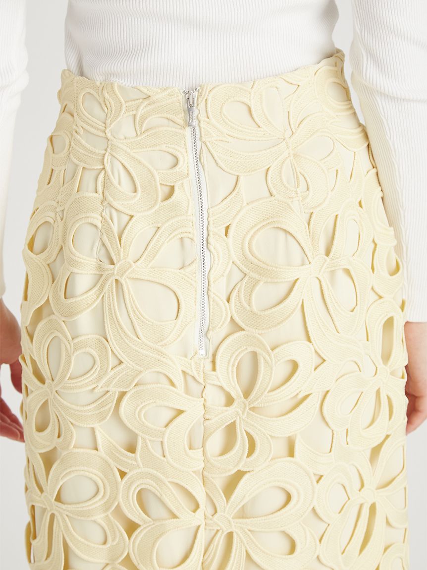 WEB限定34サイズ展開】リボンレーススカート(ロングスカート)｜SKIRT