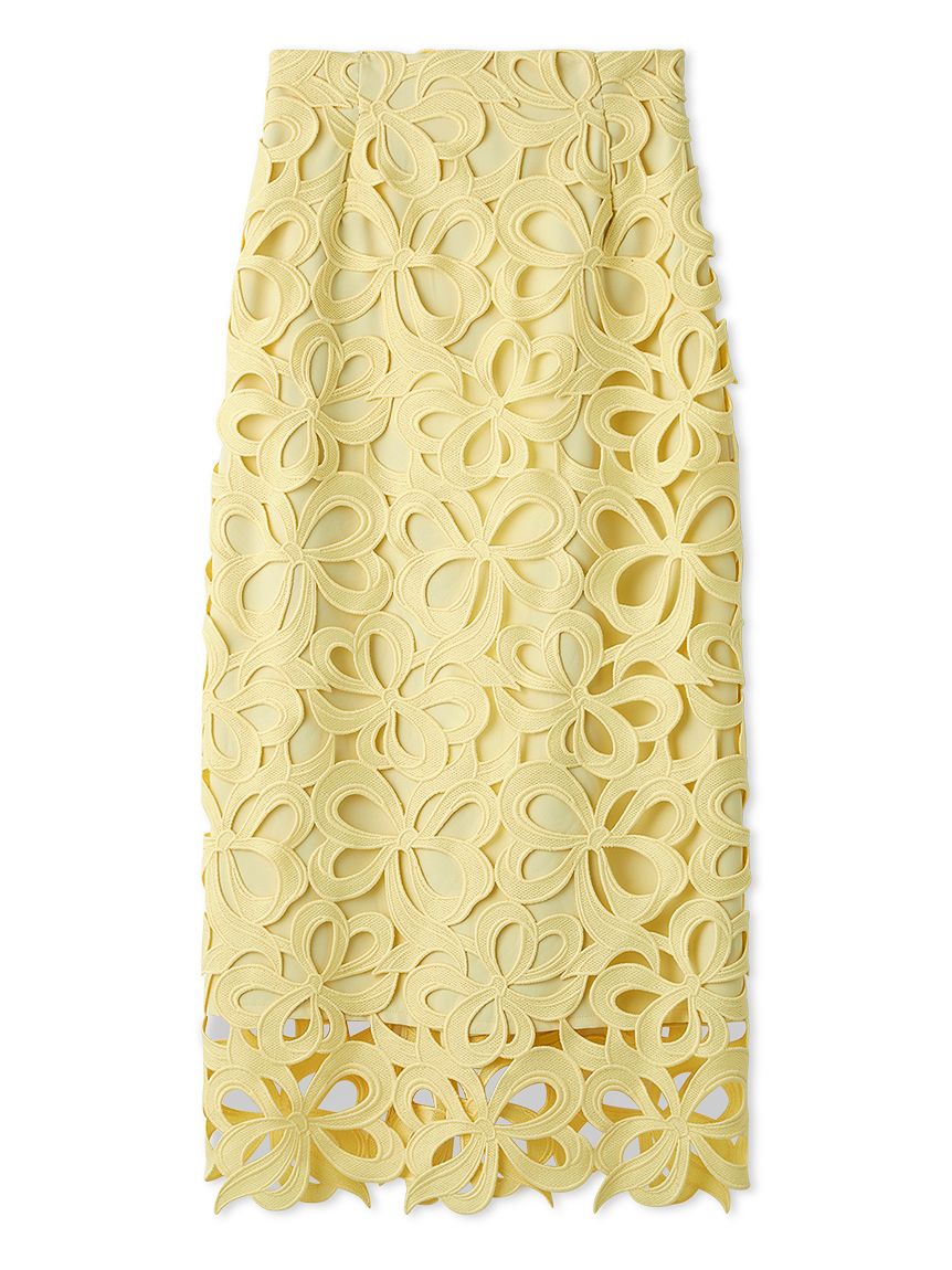 WEB限定34サイズ展開】リボンレーススカート(ロングスカート)｜SKIRT