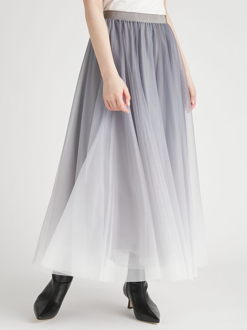 グラデーションプリントチュールスカート(フレアスカート)｜SKIRT
