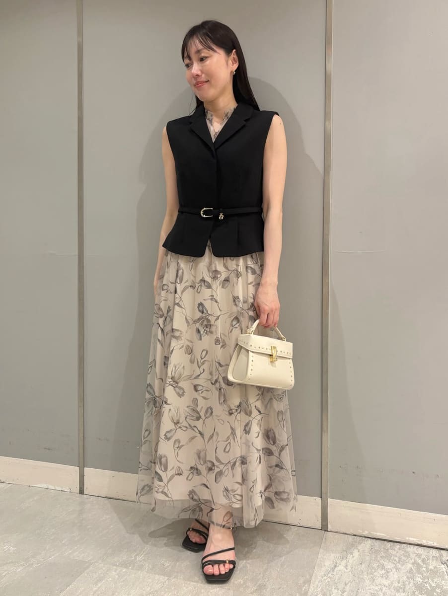 CELFORD セルフォード ベルト付きペプラムショートジレ 黒36