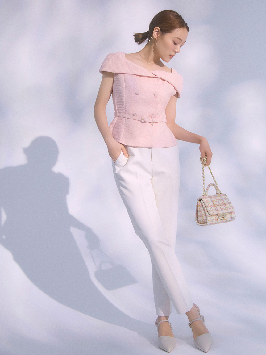 コバヤシ(◍•ᴗ•◍)✧*。 HANAE MORI×CELFORDコラボ HANAE MORI×CELFORDコラボ】 オフショルダージレ(ジレ)｜OUTER