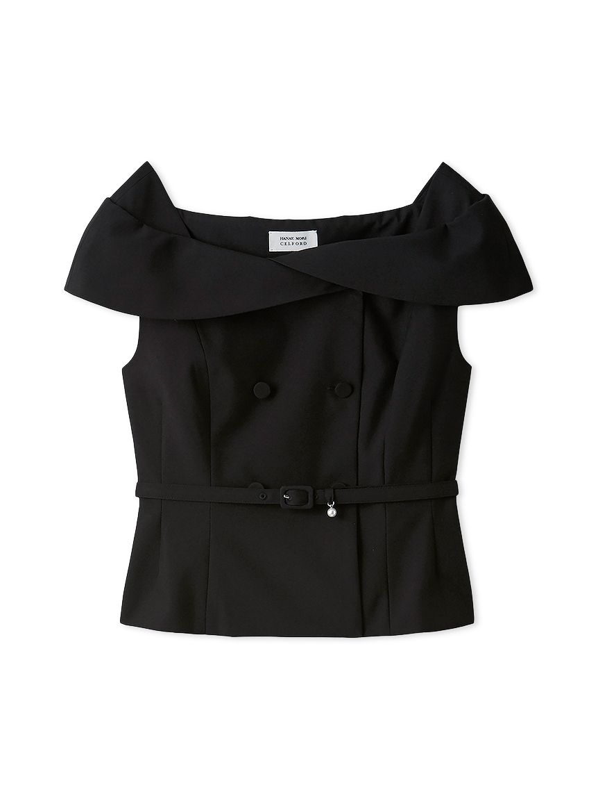 CELFORD ジレ HANAE MORI×CELFORDコラボ】 オフショルダージレ(ジレ)｜OUTER