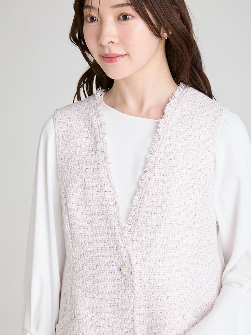 フレアペプラムツイードジレ(ジレ)｜OUTER（アウター）｜CELFORD（セル