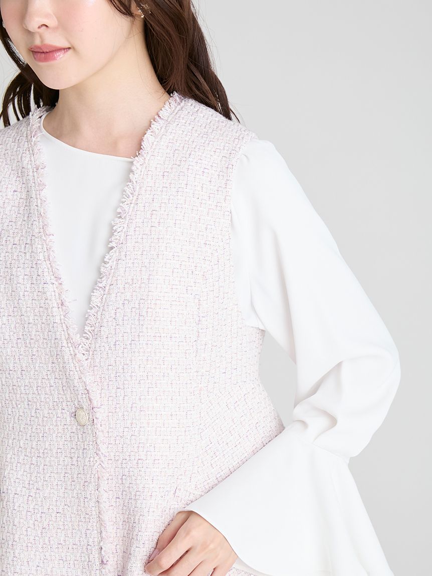 フレアペプラムツイードジレ(ジレ)｜OUTER（アウター）｜CELFORD（セル