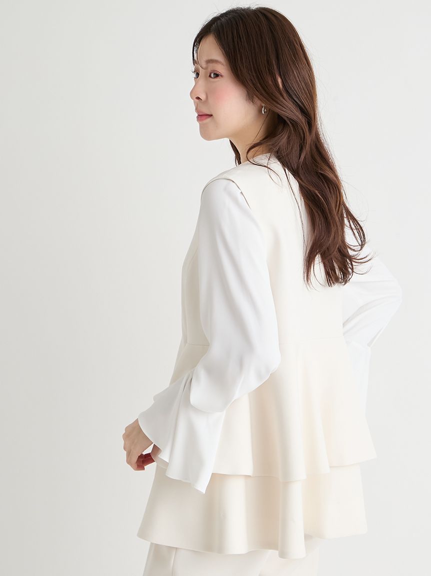 洗える】ペプラムパールジレ(ジレ)｜OUTER（アウター）｜CELFORD（セル