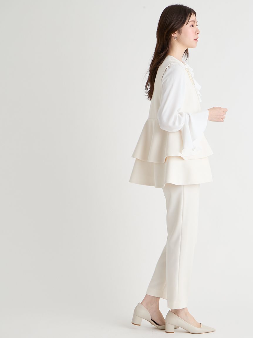 洗える】ペプラムパールジレ(ジレ)｜OUTER（アウター）｜CELFORD（セル