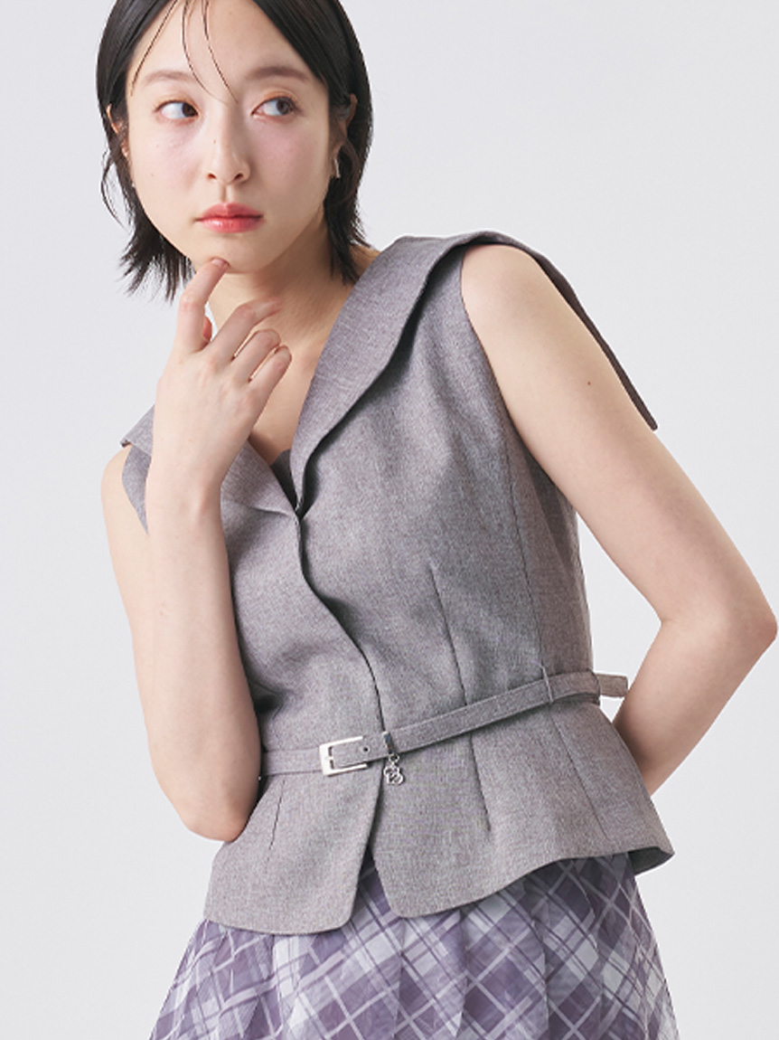 Isadore ジレ 断熱材あり Sサイズ Seaform Green セーラーカラージレ(ジャケット・ブルゾン)｜OUTER（アウター