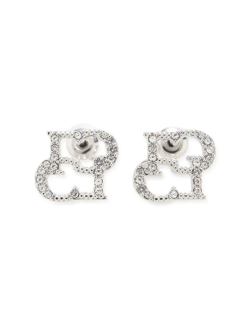 パールキャッチロゴビジューピアス(ピアス・イヤリング