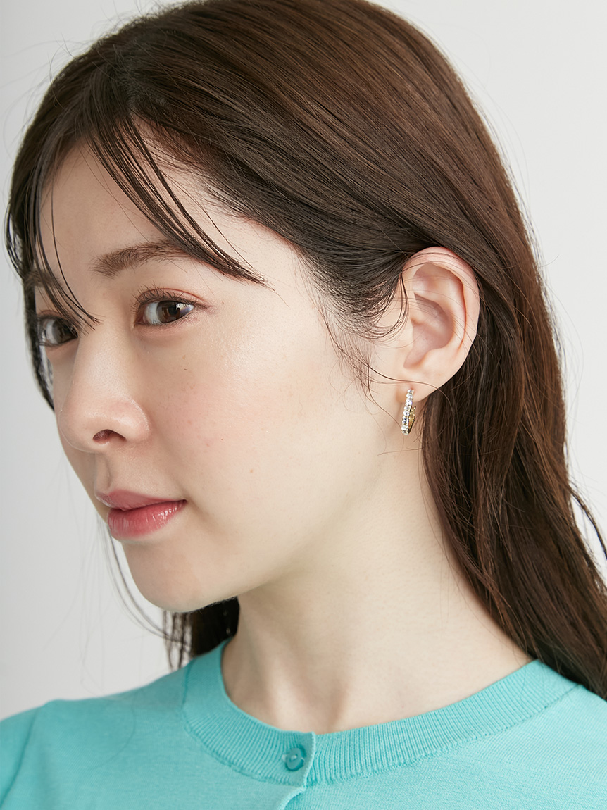 ビジューハートフープピアス(ピアス・イヤリング)｜ACCESSORIES