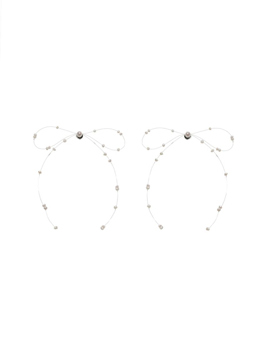 HANAE MORI×CELFORDコラボ】 淡水パールリボンピアス(ピアス